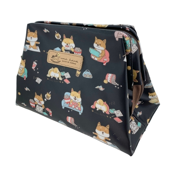 Waterproof Shiba Large Opening Makeup Cosmetic Bag - Picture 1 of 14